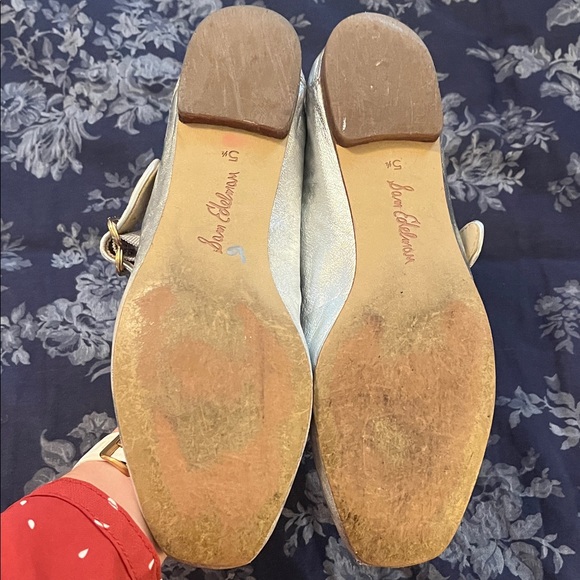 Sam Edelman Silver Mary Jane Flats 5.5 - Picture 2 of 7